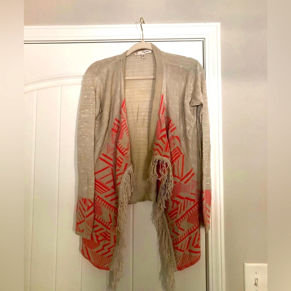 Women’s fringed cardigan, medium!